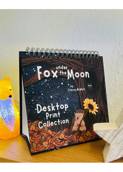 Fox Under the Moon | Desktop Print Collection | Free-standing with Spiral Binding